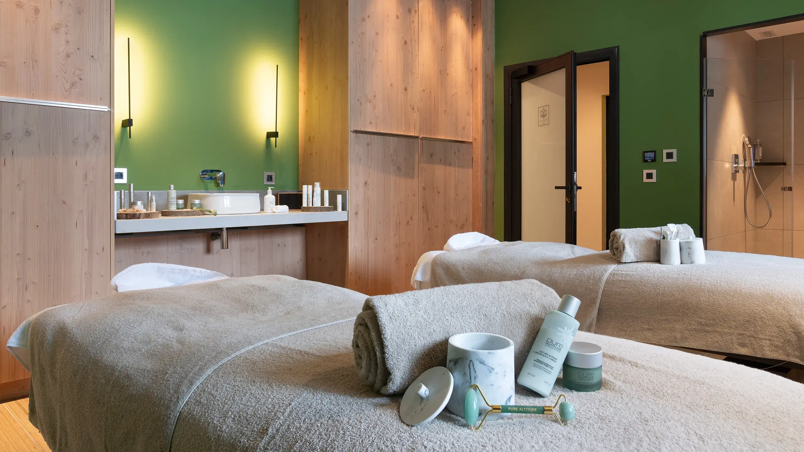Salle de soins du Spa Montagnes du Monde® de la résidnece Manaka à La Plagne