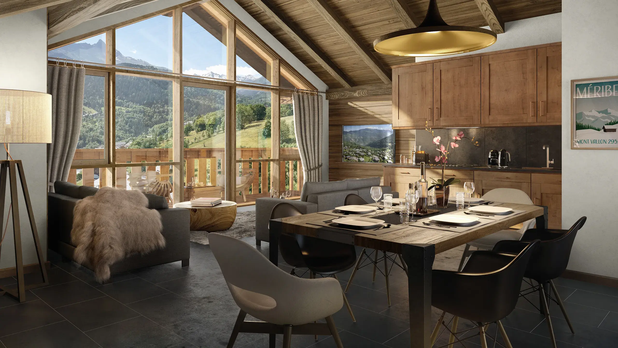 Chalet Apsara -  Méribel - Été - Perspective - Vue appartement