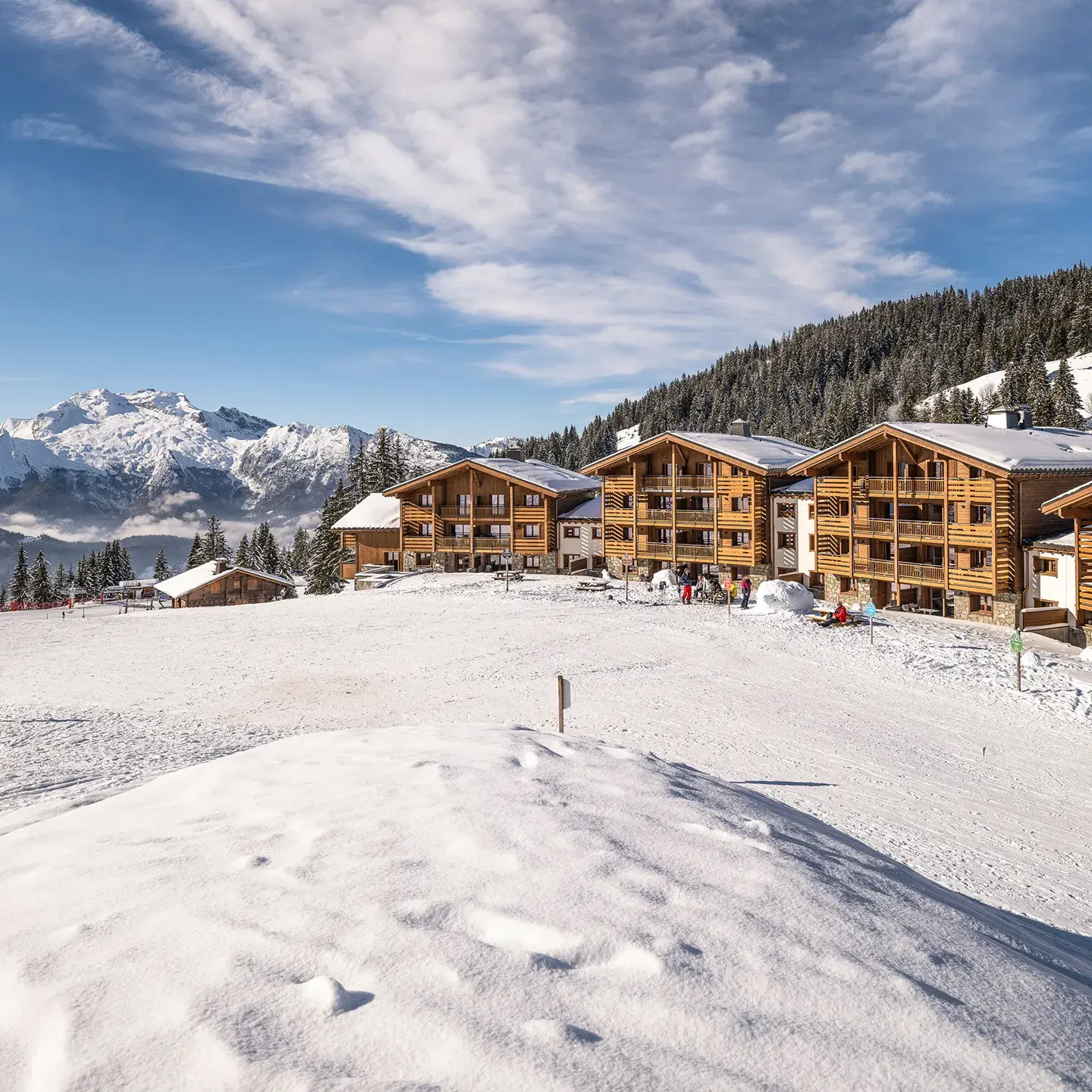 Un panorama exceptionnel sur le massif des Aravis depuis et la résidence du Hameau de l'Ours à Manigod Col de la Croix Fry