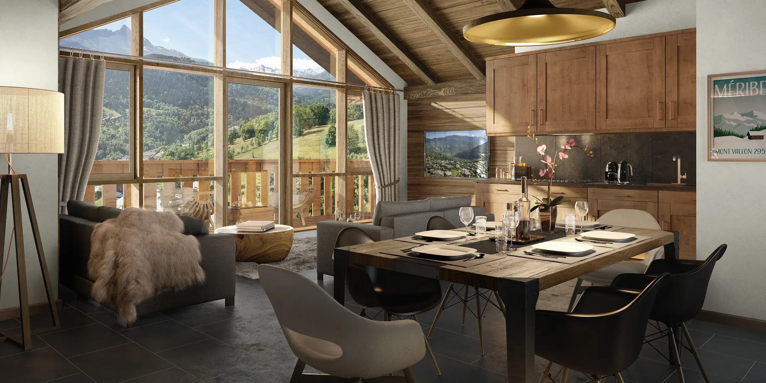 Chalet Apsara -  Méribel - Été - Perspective - Vue appartement