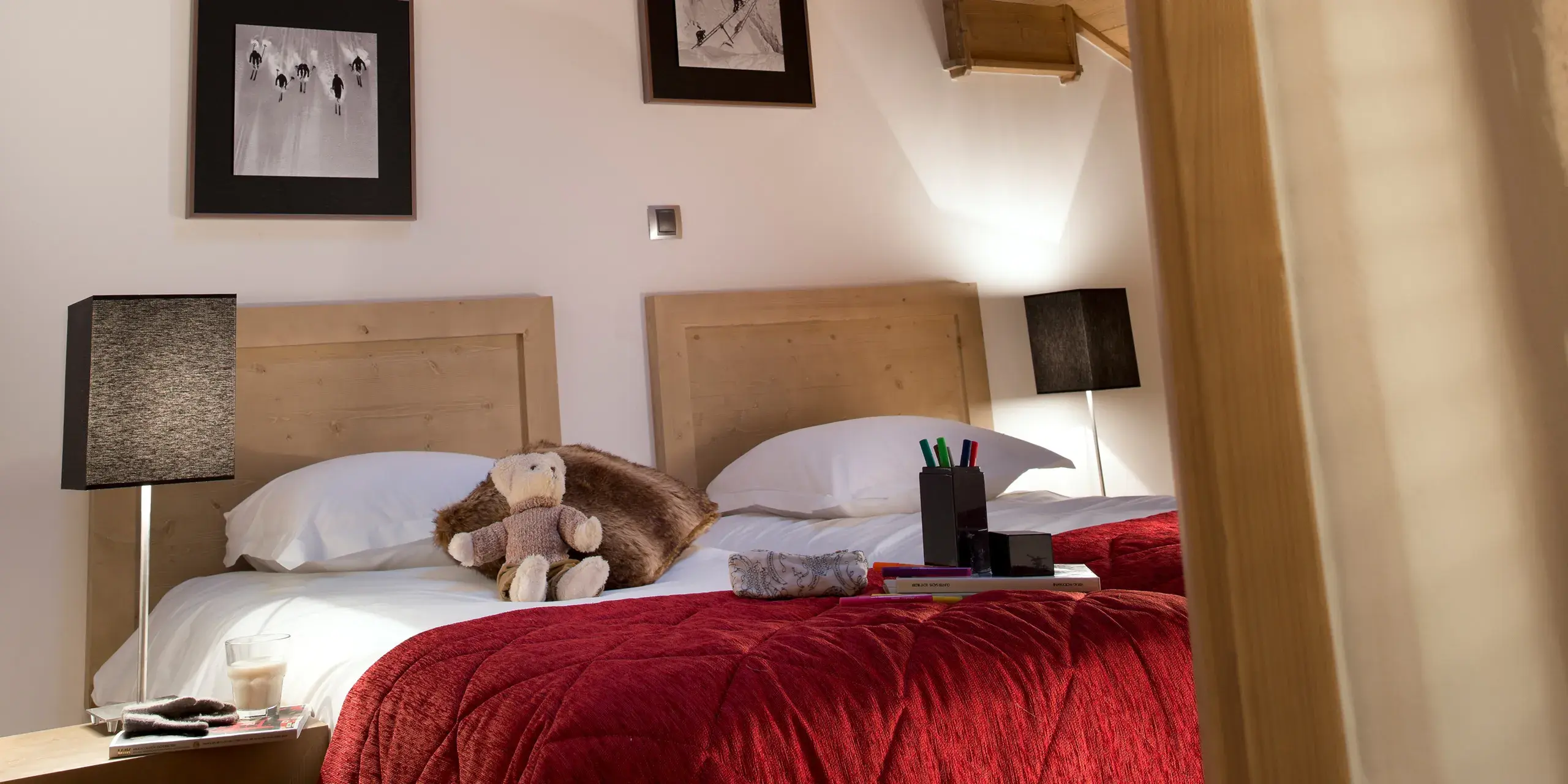 Chambre d'un appartement disponible dans la résidence Akoya à Valmorel