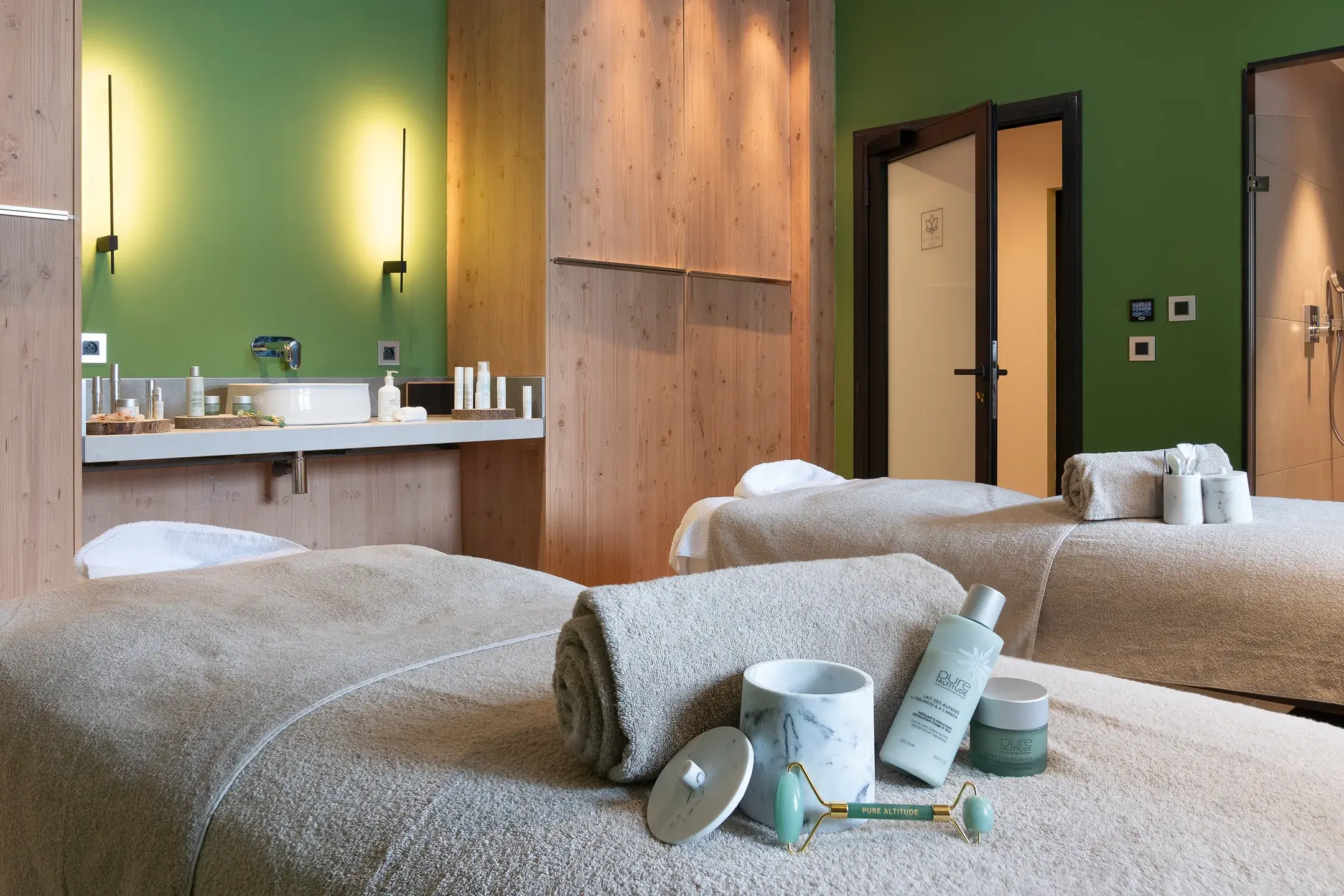 Salle de soins du Spa Montagnes du Monde® de la résidnece Manaka à La Plagne