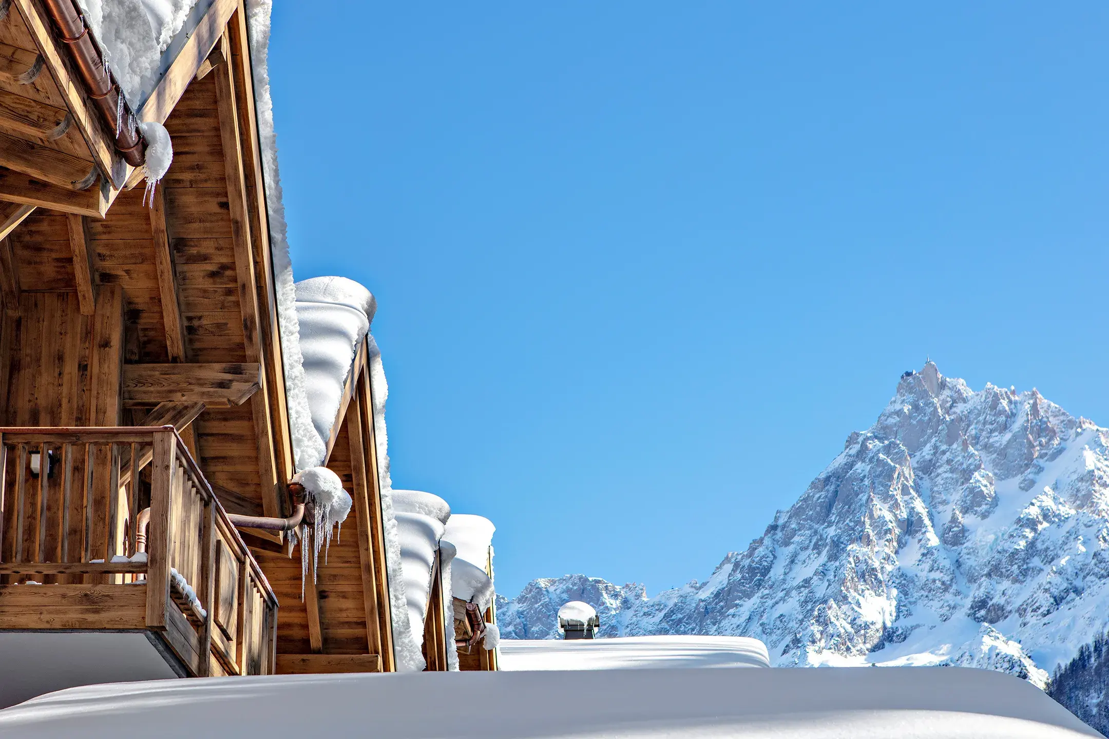 Vue extérieure enneigée Chalets Eléna - Les Houches 