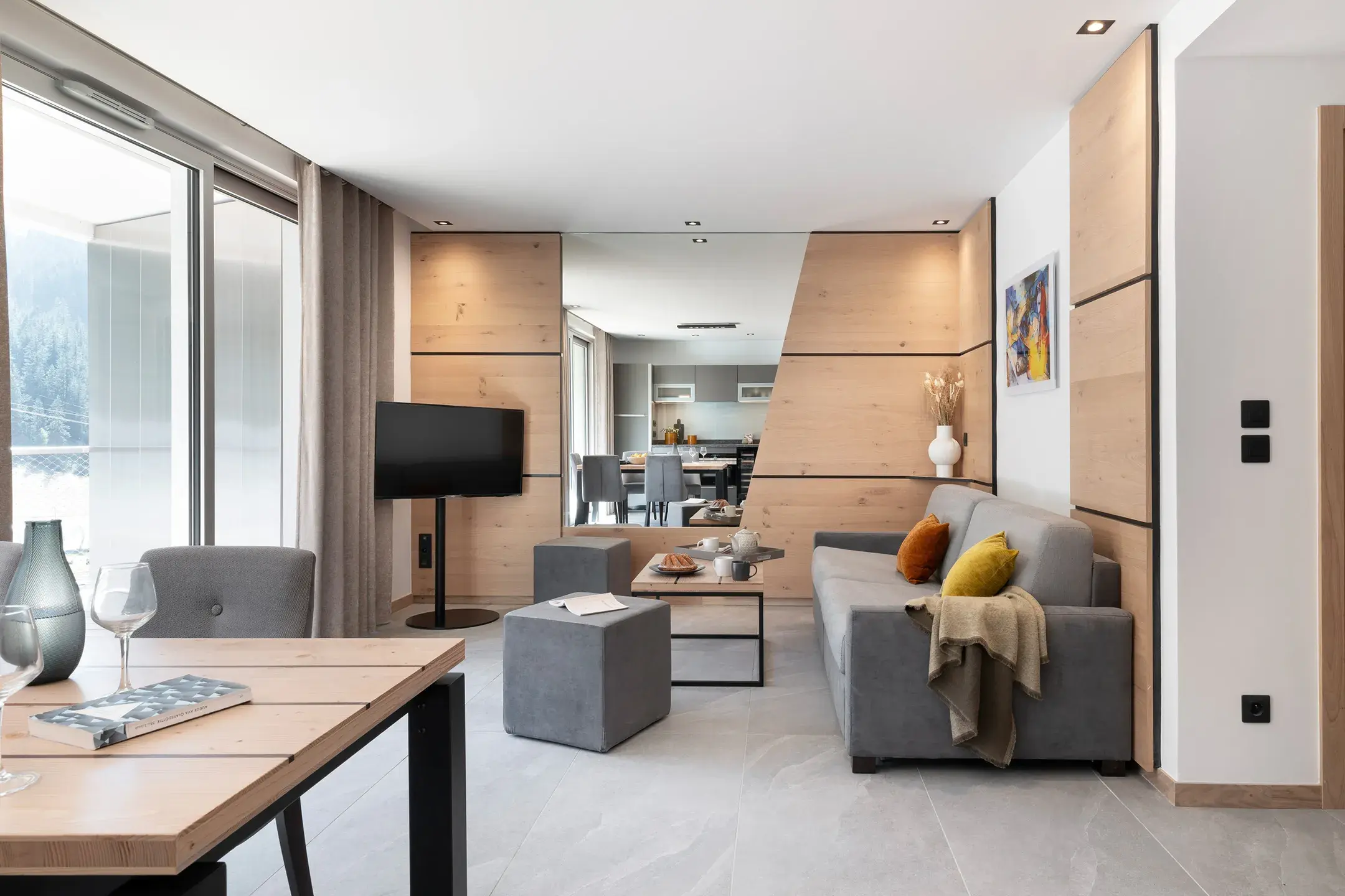 Salon d'un appartement de la résidence Alhéna à Flaine