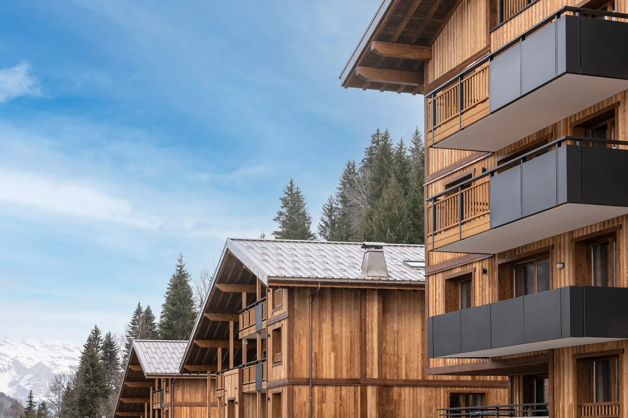 Extérieur de la résidence Chalets Láska aux Contamines-Montjoie