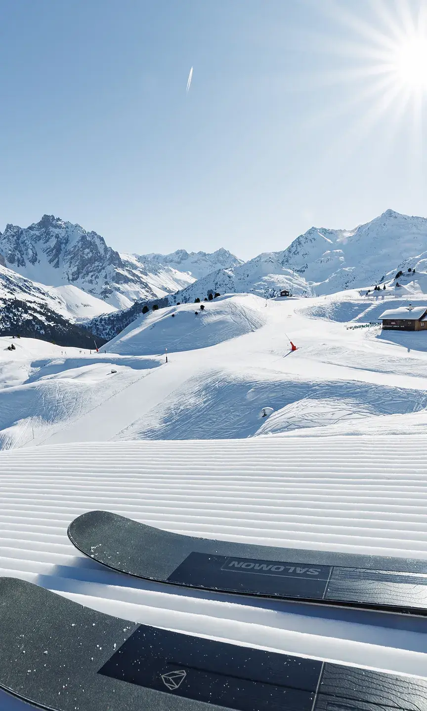 Vue sur les pistes de Méribel en hiver