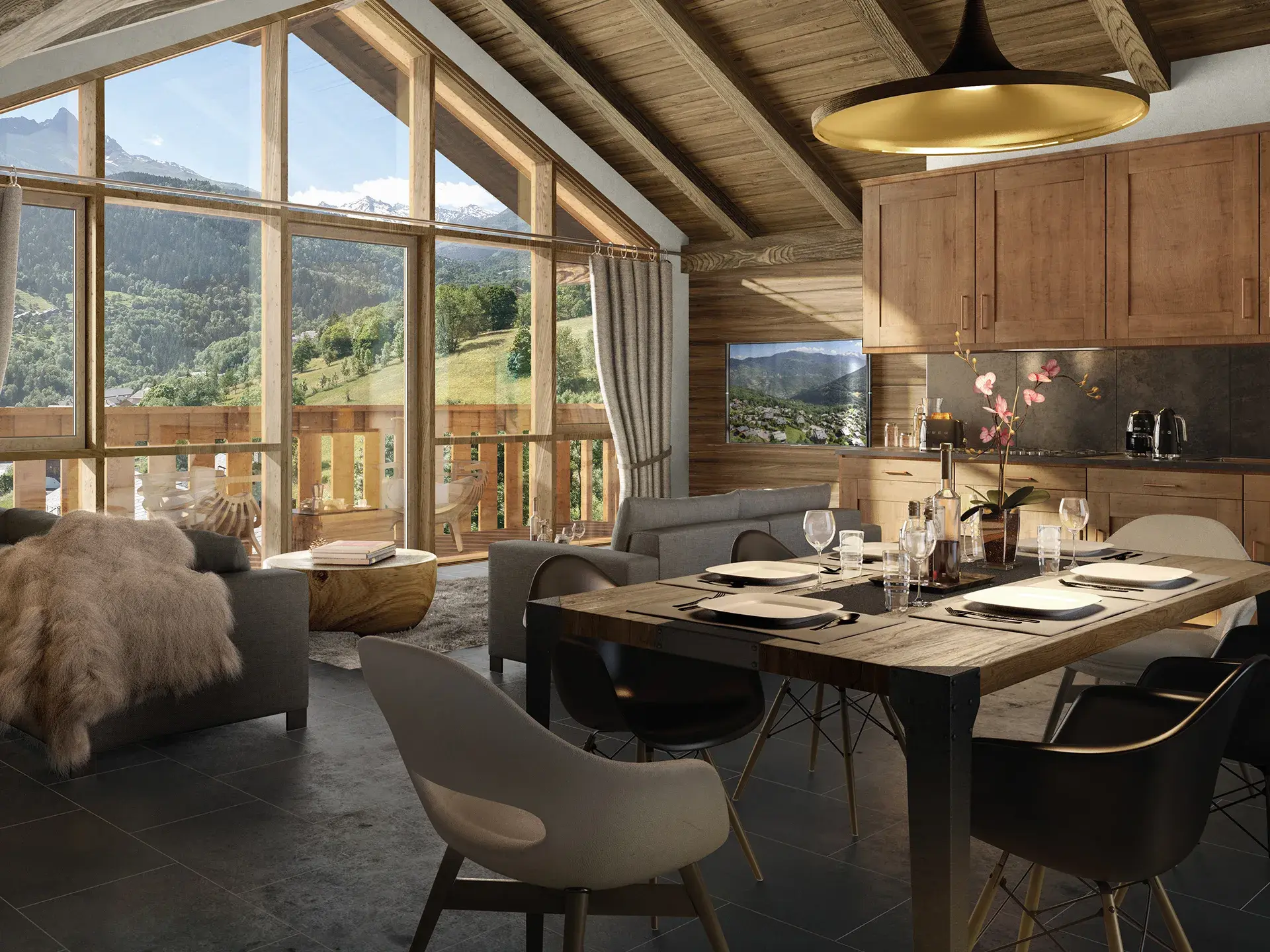 Chalet Apsara -  Méribel - Été - Perspective - Vue appartement