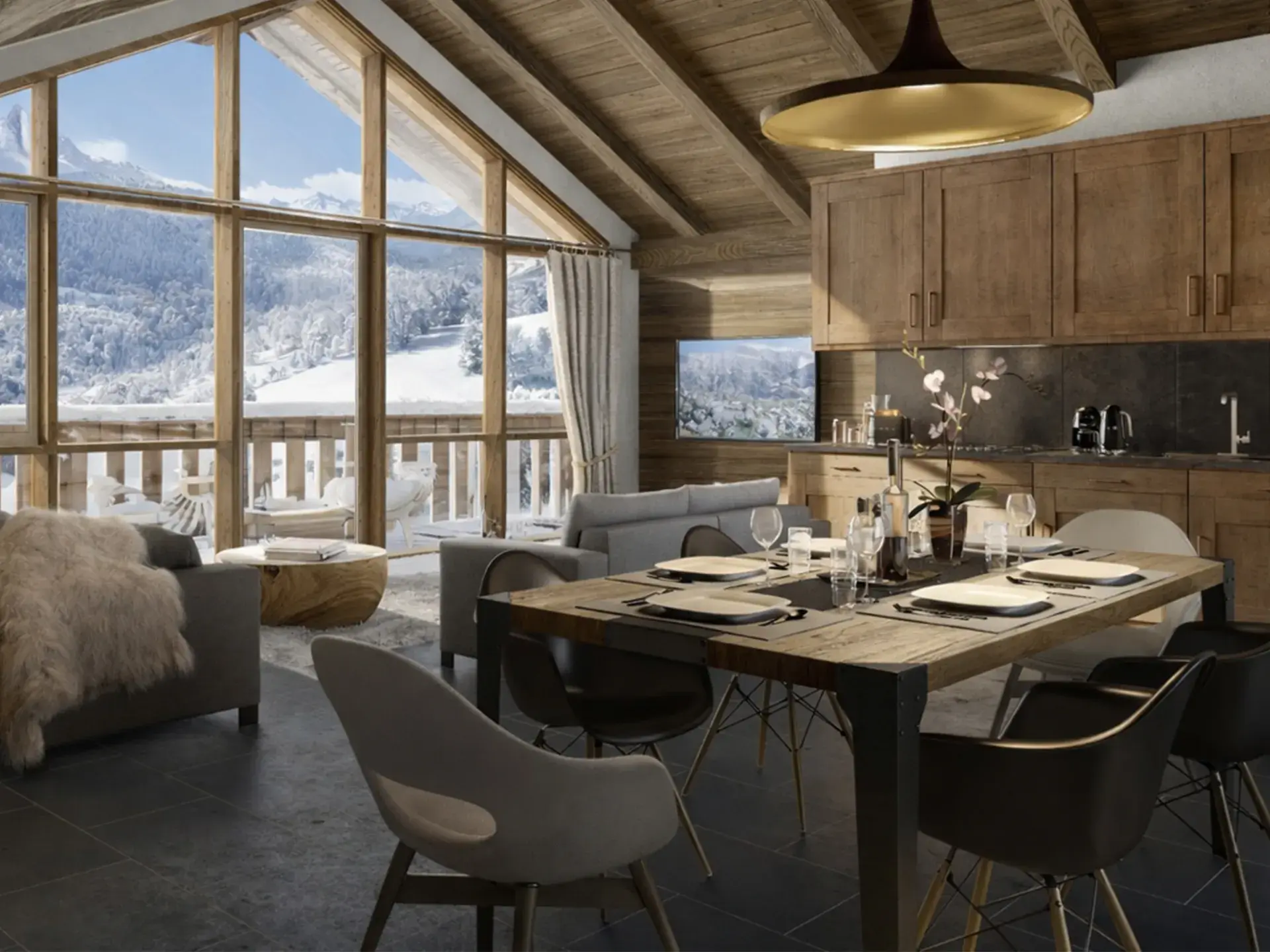 Chalet Apsara -  Méribel - Hiver - Perspective - Vue appartement