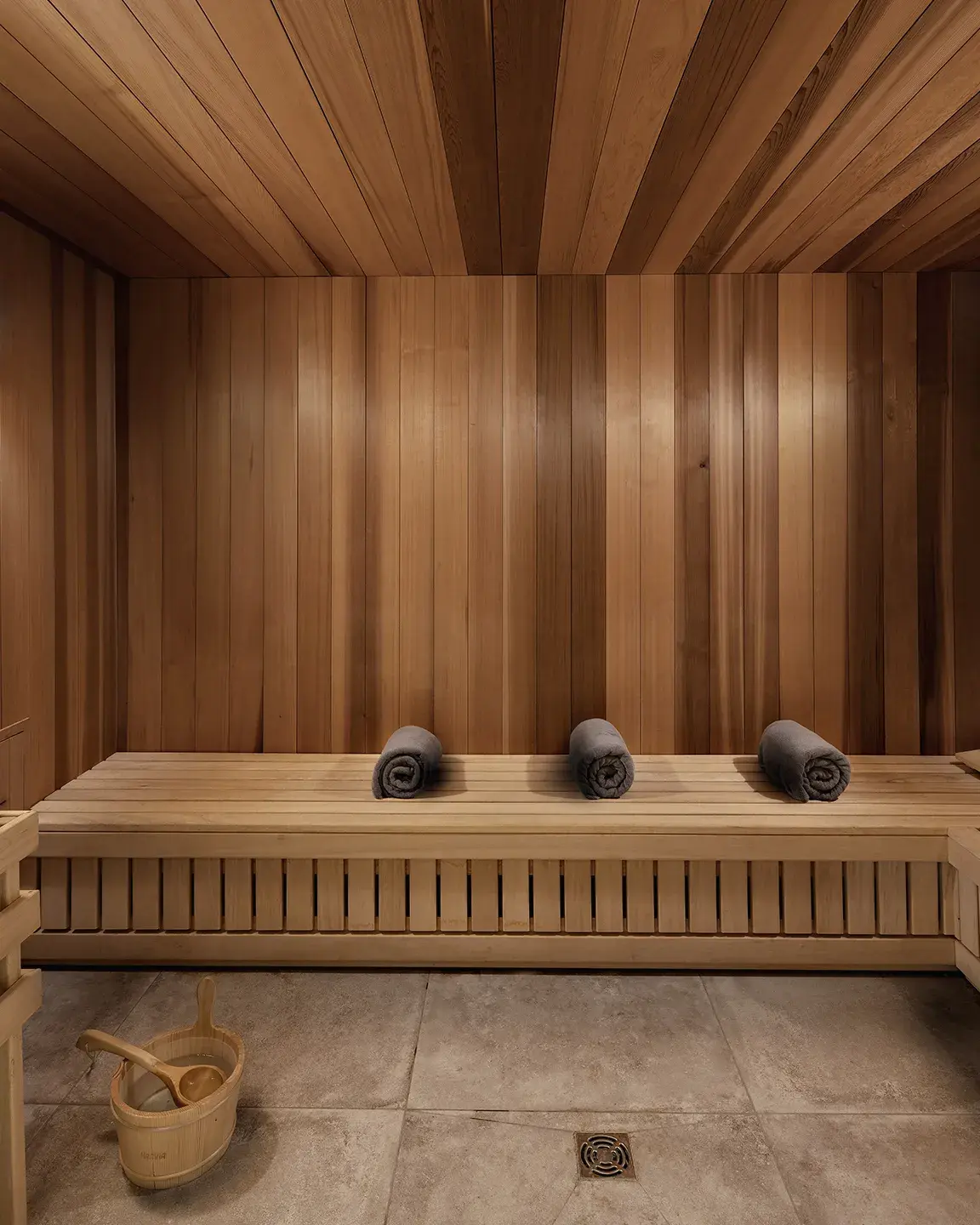 Sauna disponible dans l'espace bien-être d'Akoya à Valmorel