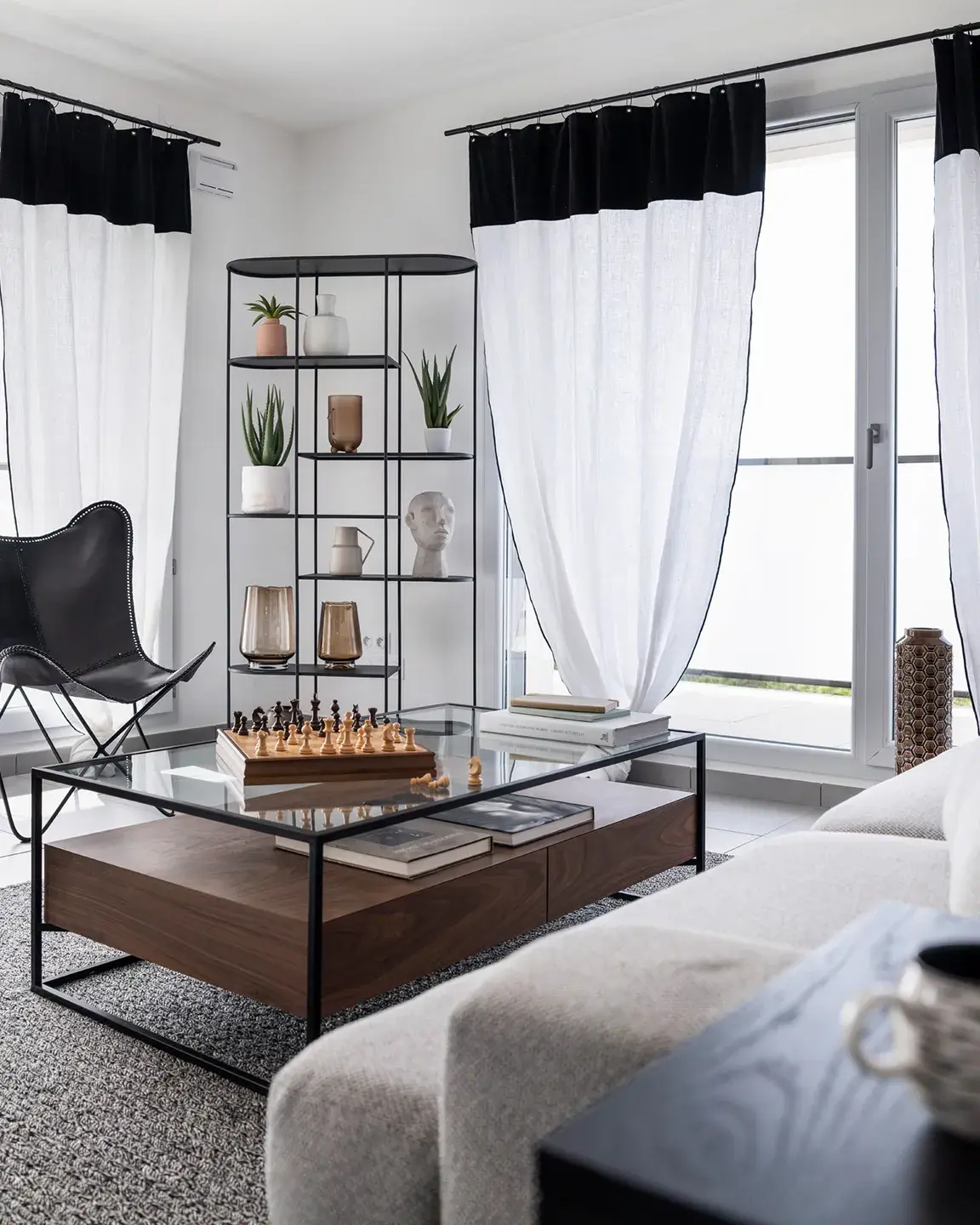 Salon d'un appartement lumineux 