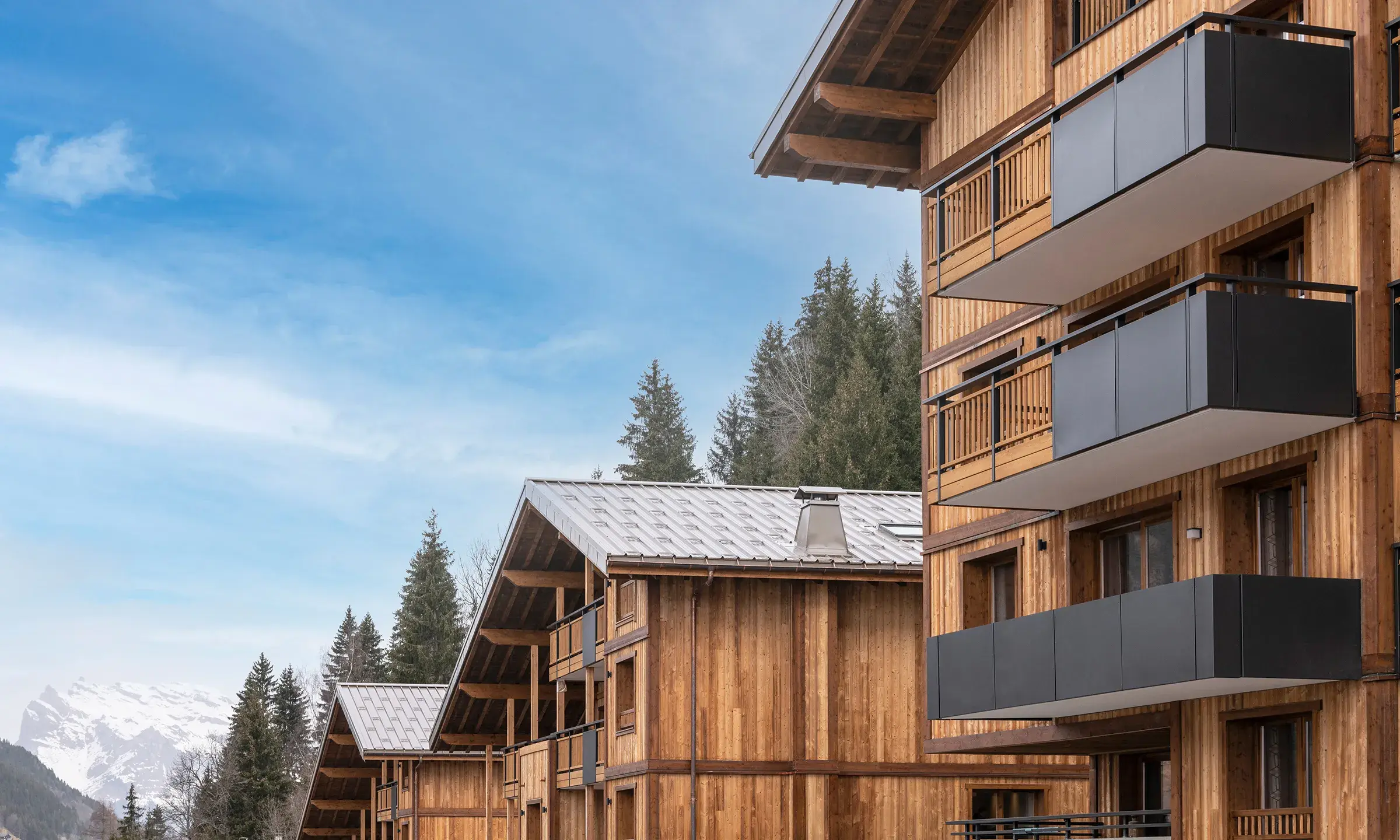 Extérieur de la résidence Chalets Láska aux Contamines-Montjoie