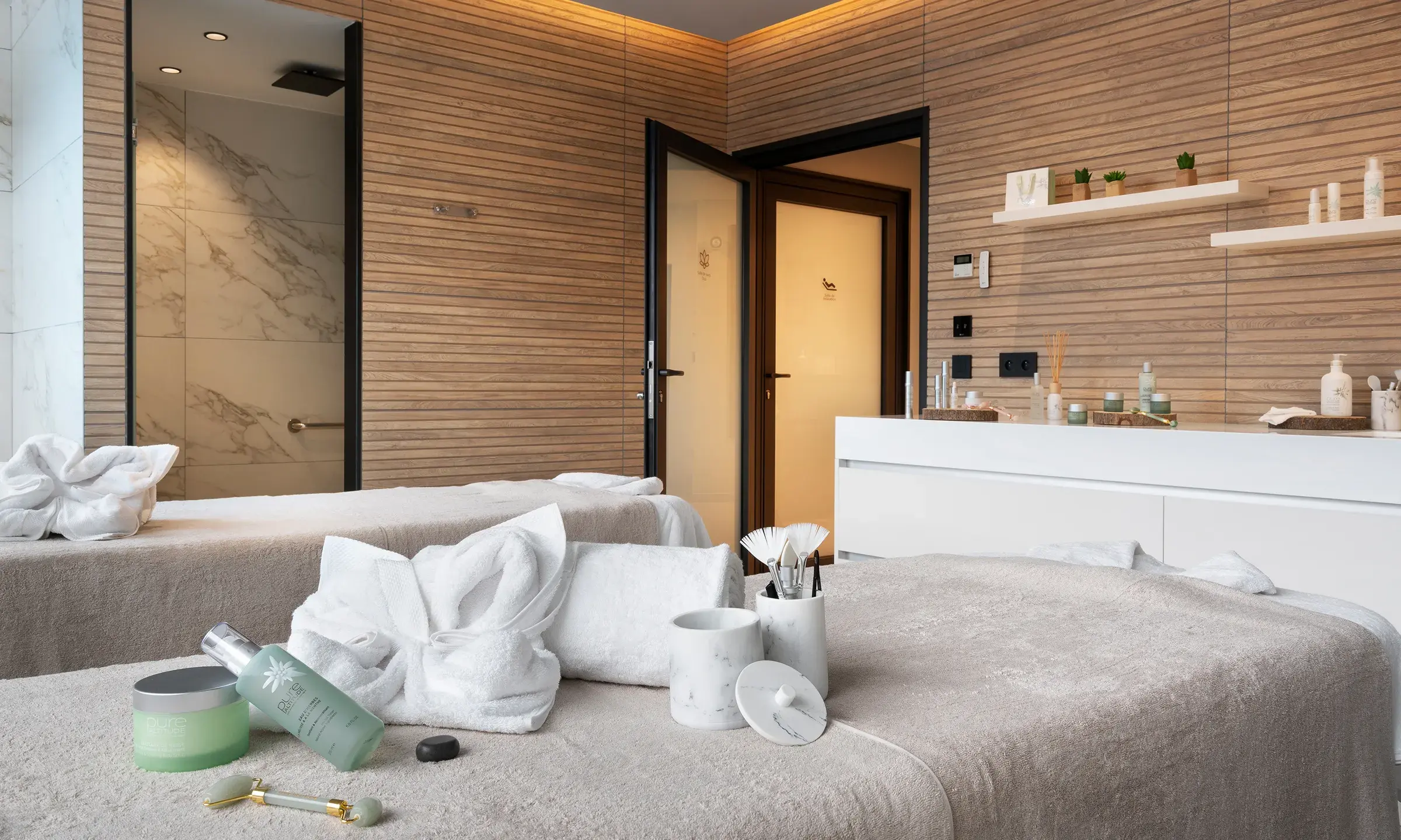 espaces soins dans notre Centre Spa Montagnes du Monde® des Chalets Láska aux Contamines-Montjoie