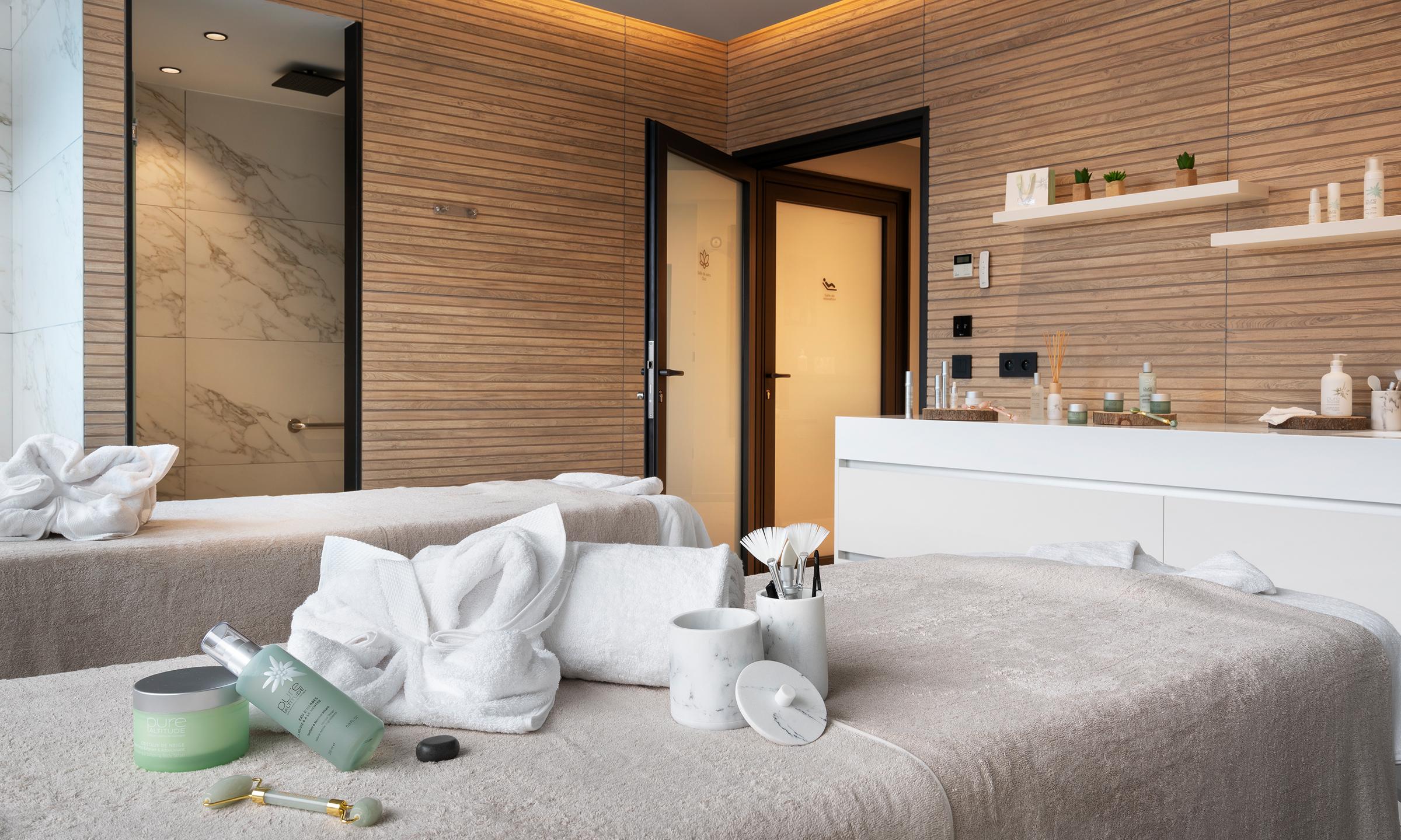 espaces soins dans notre Centre Spa Montagnes du Monde® des Chalets Láska aux Contamines-Montjoie