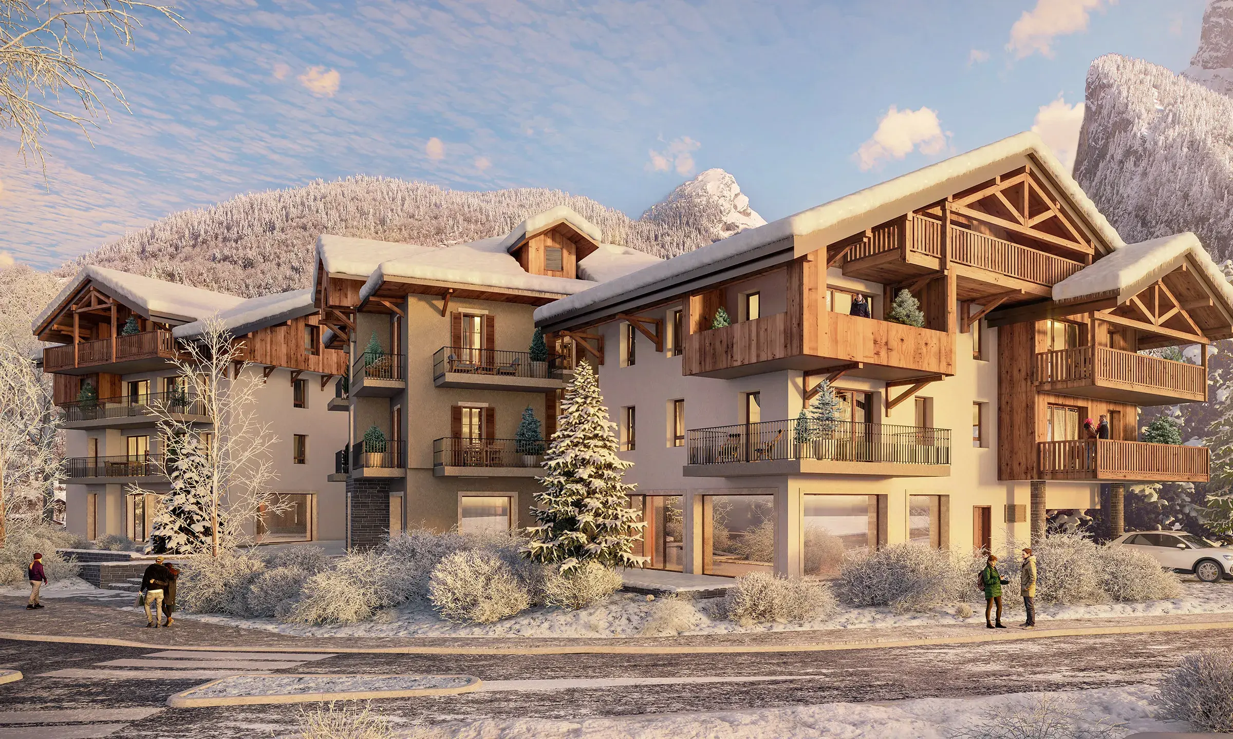 vue extérieure sous la neige de Villa Majestic 