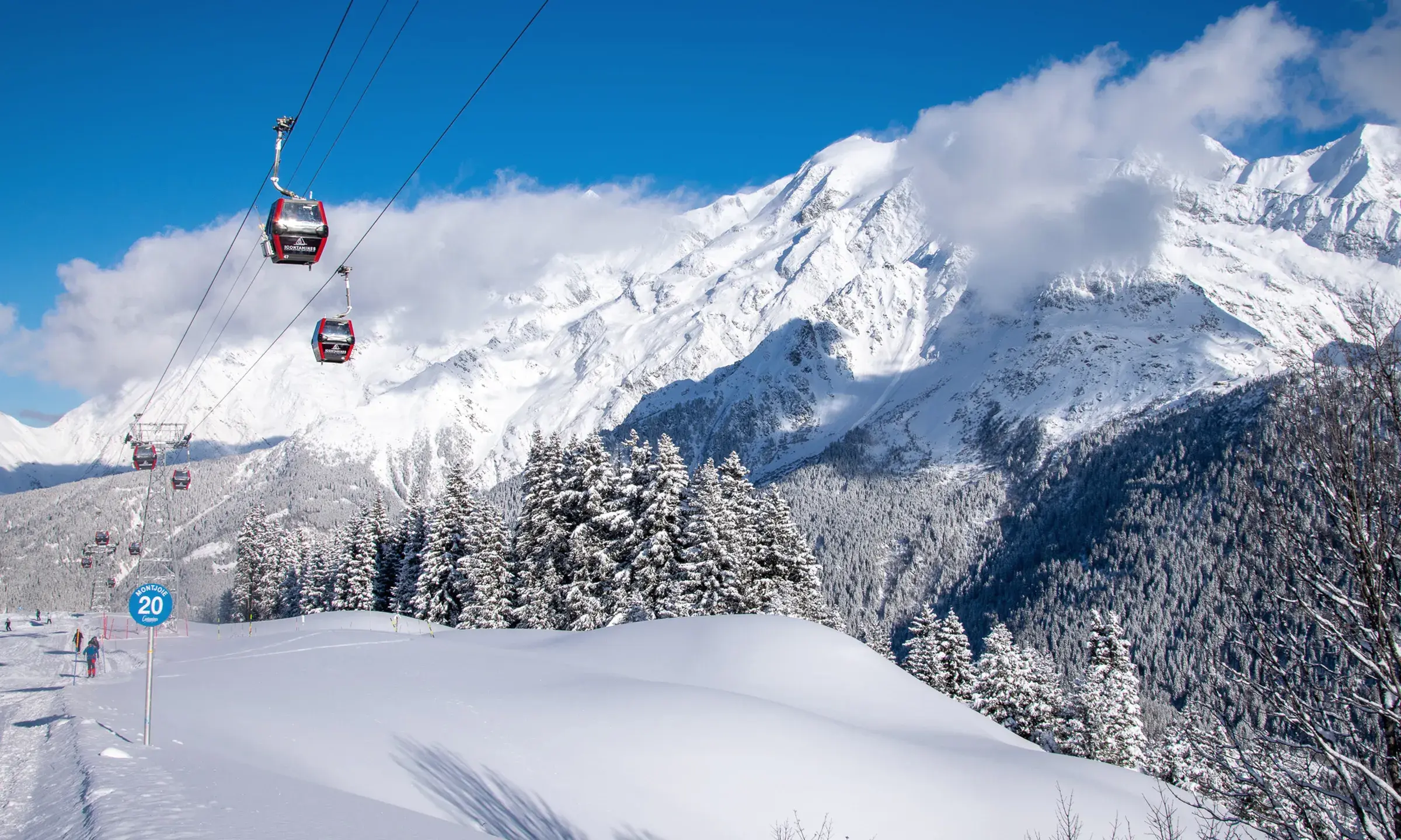 Les Contamines-Montjoie - Hiver - Domaine skiable - Télécabine