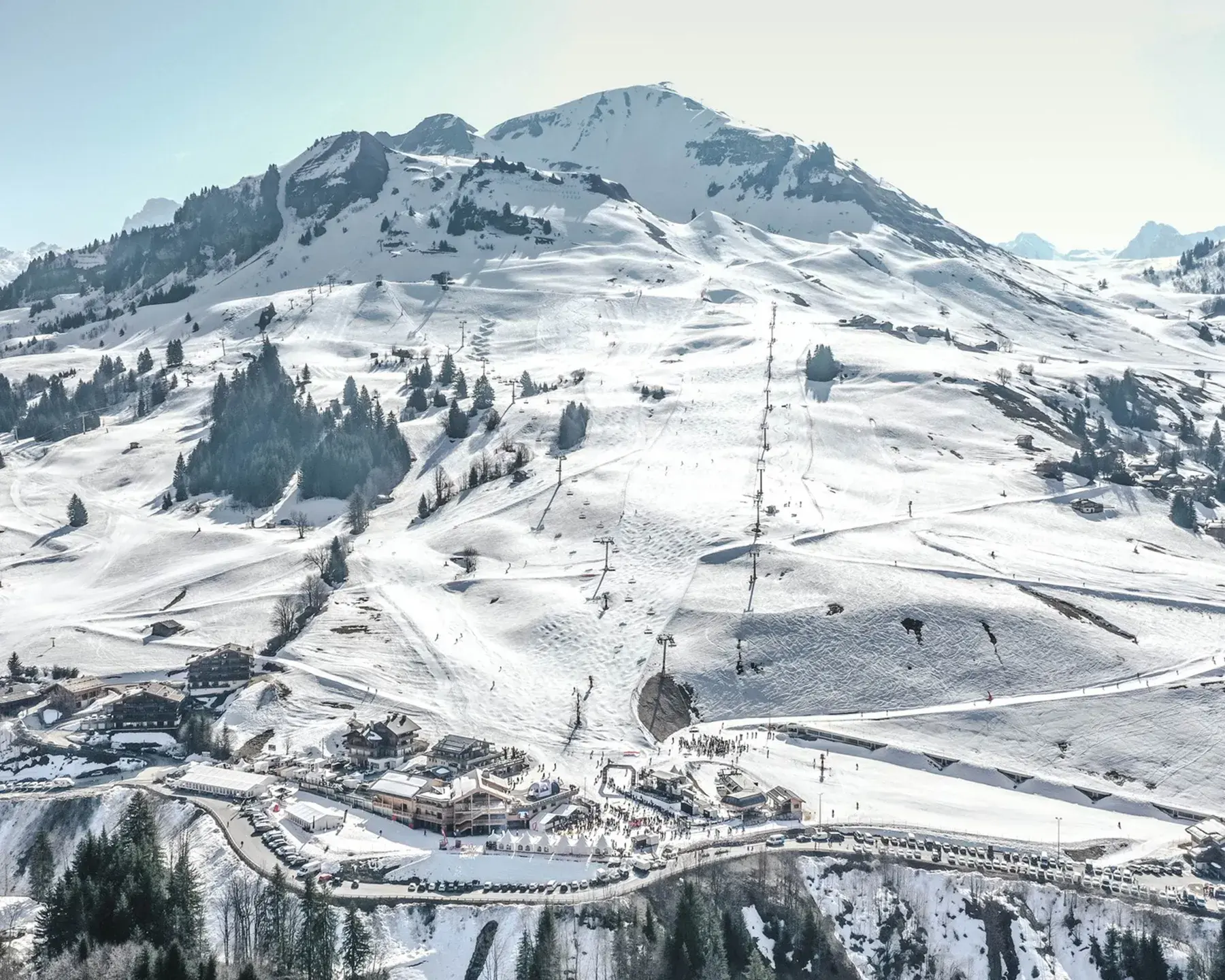Vue des pistes de l'évènement Glisse en Cœur au Grand-Bornand