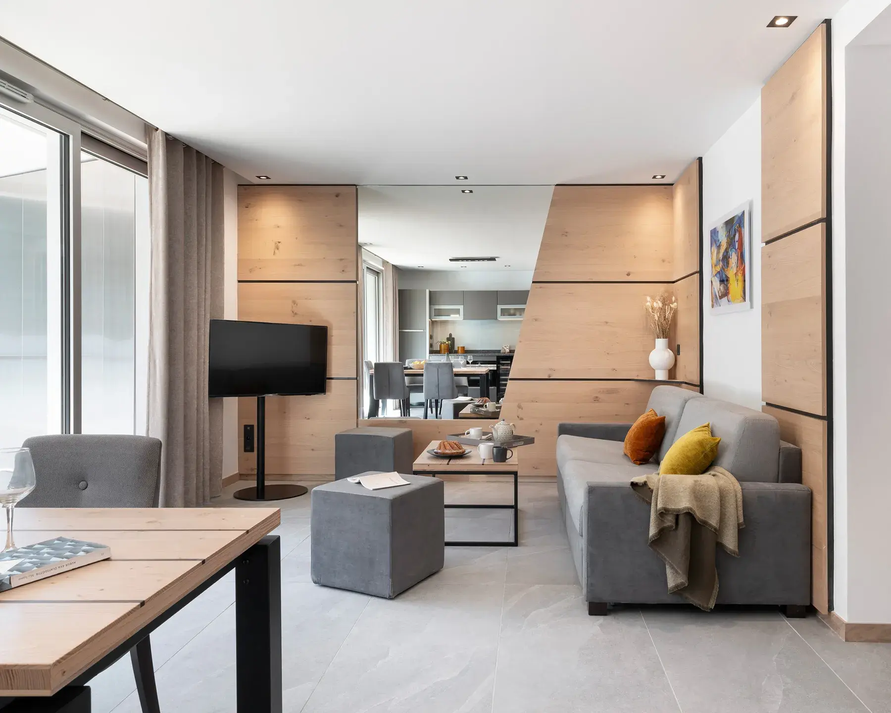 Salon d'un appartement de la résidence Alhéna à Flaine